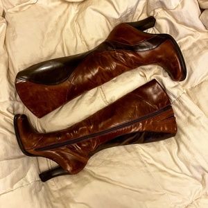 Sexy Retro 70s Kenneth Cole Reaction Multi-brown Leather Boots